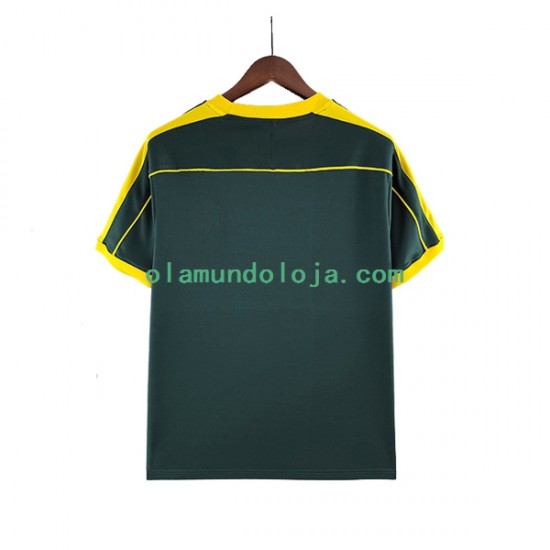 Camisola Brasil Guarda-redes Retro Homem Equipamento Segundo 1998 Manga Curta